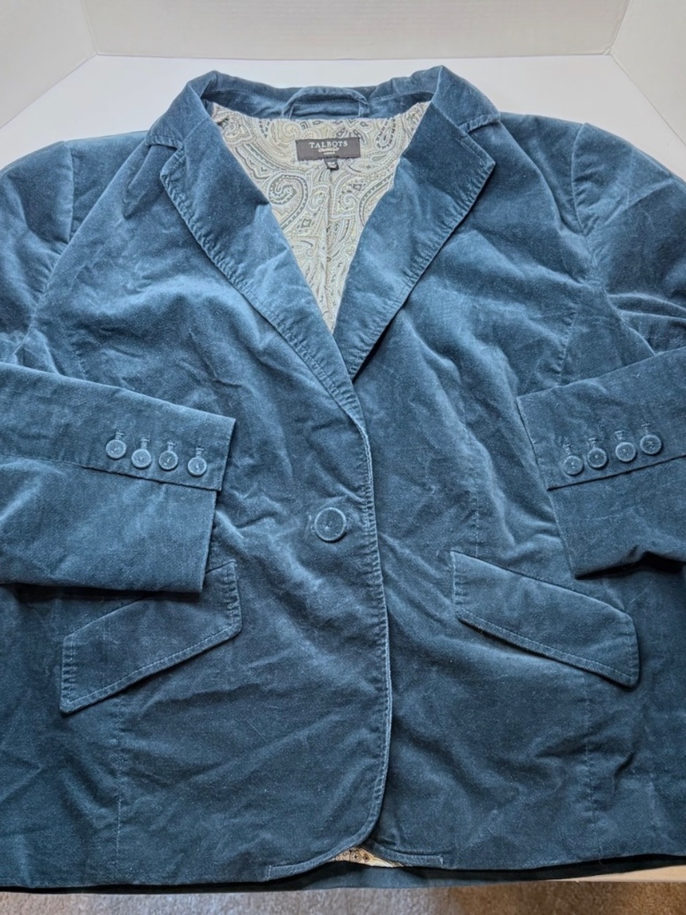 Talbots Woman Teal Corduroy Blazer Size 18W